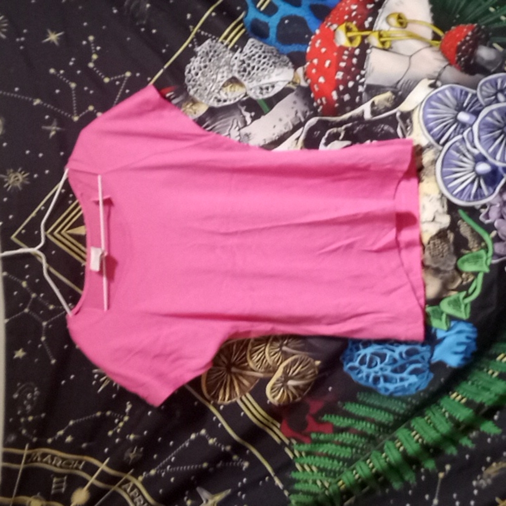 Paded shoulders tee-shirt Pink